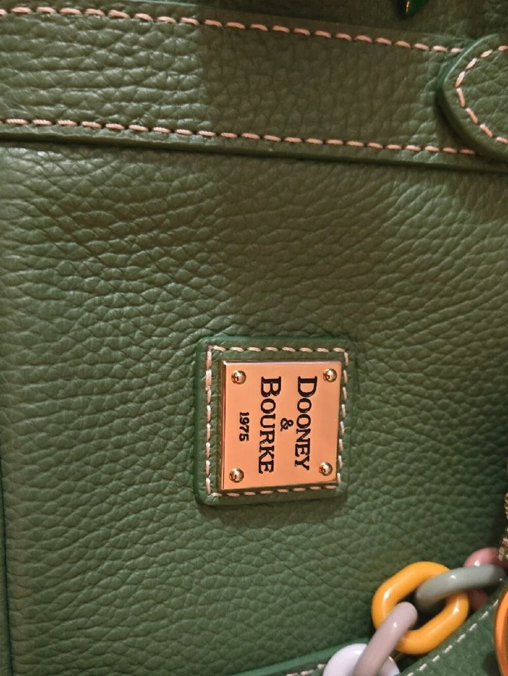Dooney & Bourke Lucca Green Pebbled Leather Satchel.